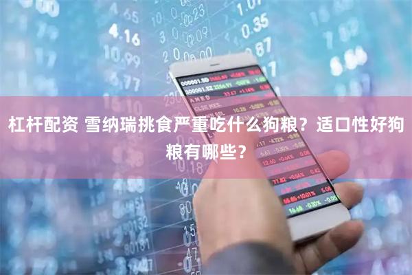 杠杆配资 雪纳瑞挑食严重吃什么狗粮？适口性好狗粮有哪些？